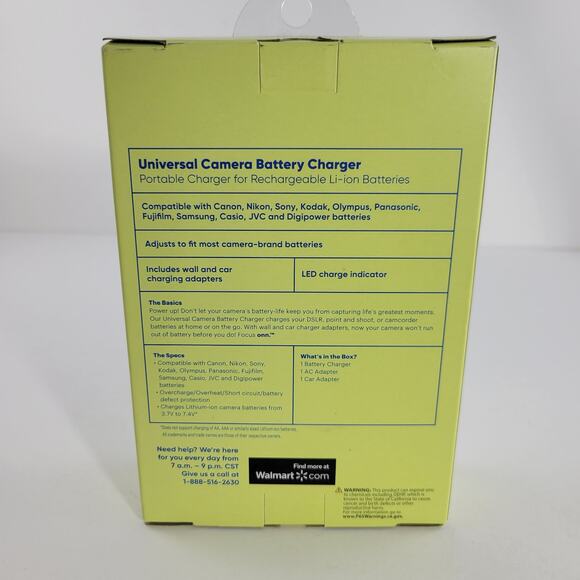 Onn Focus Universal Camera Battery Charger 100012672 - Wall & Car Adapter - Picture 2 of 4